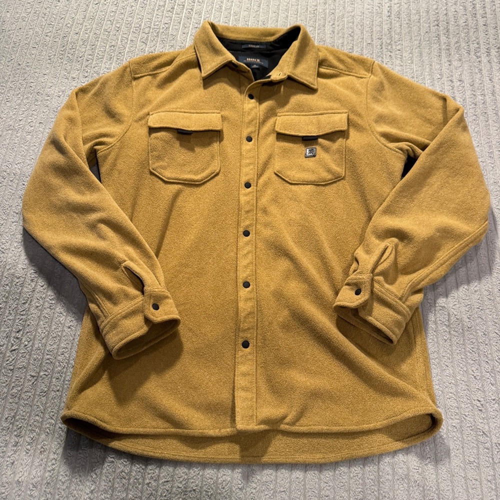 Roark Shirt Jacket Mens M Beige Polyester Fleece Button Up Gorpcore Campover